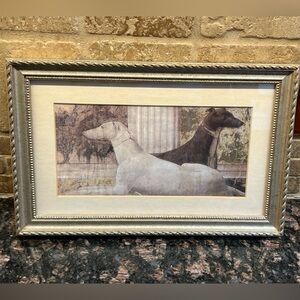 Beautifully Framed Art of Two Dogs